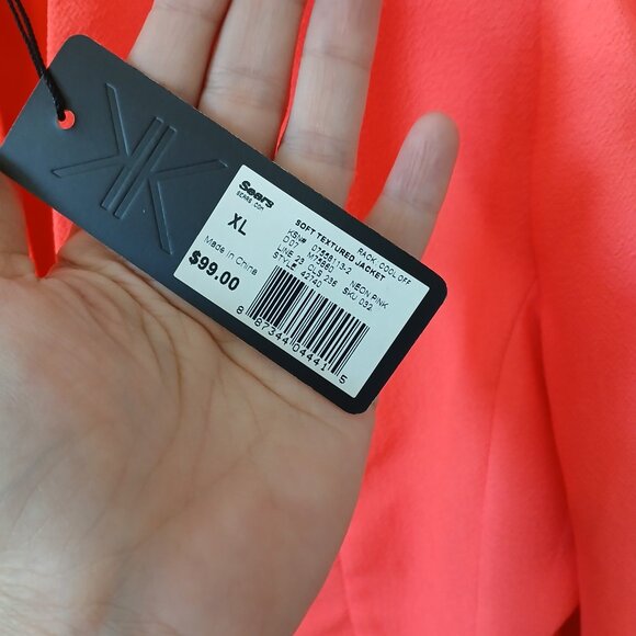 Kim Kardashian Womens Blazer and Pencil Skirt Set Hot Pink Long Sleeve SZ XL NWT - Picture 9 of 16